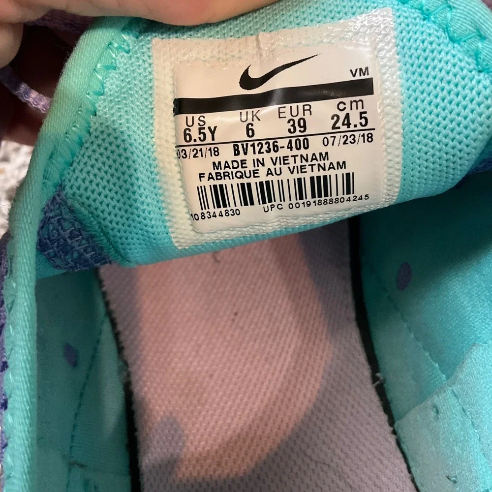 Nike Air Max 270 Youth 6.5Y Purple Teal BV1236-400 Iridescent Sneakers
